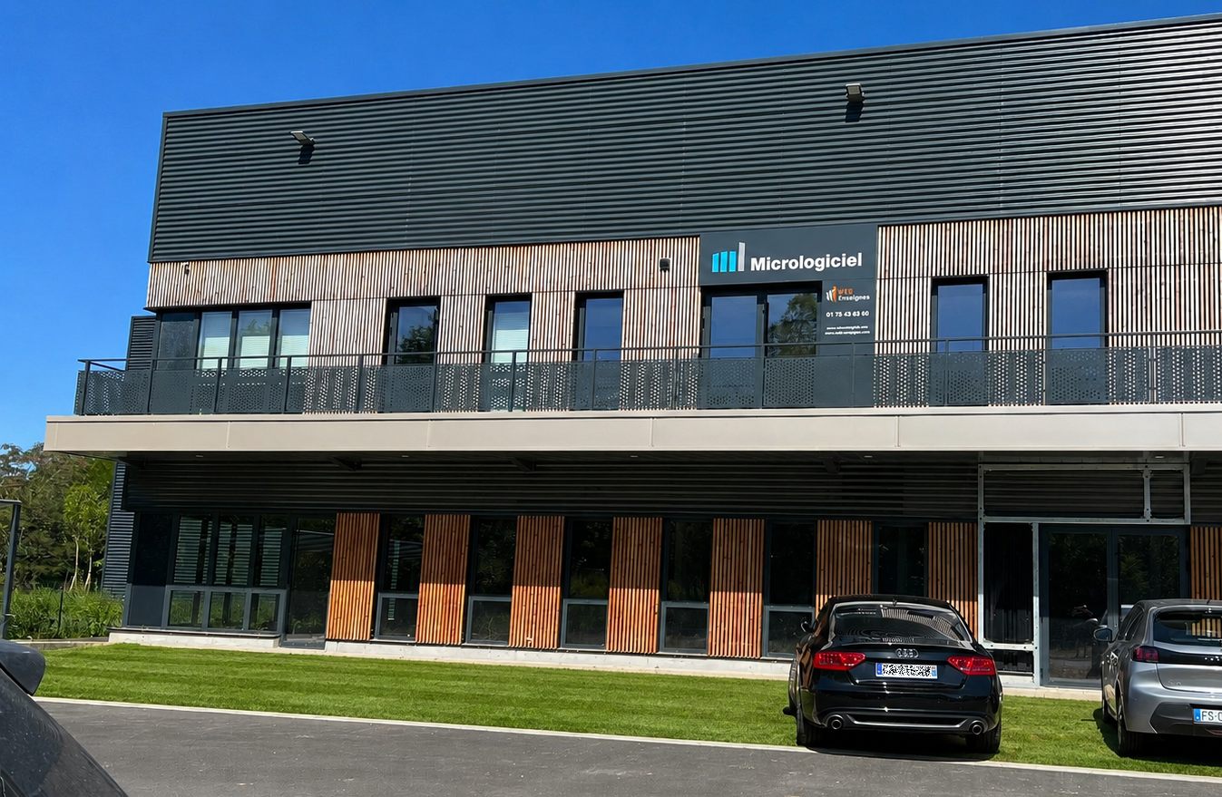 La façade des locaux de Micrologiciel à Vaires-sur-Marne
