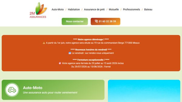 Aperçu du site 2M Assurances