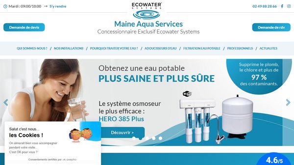 Aperçu du site Maine Aqua Services