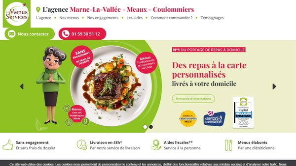 Aperçu du site Les Menus Services Marne-la-Vallée
